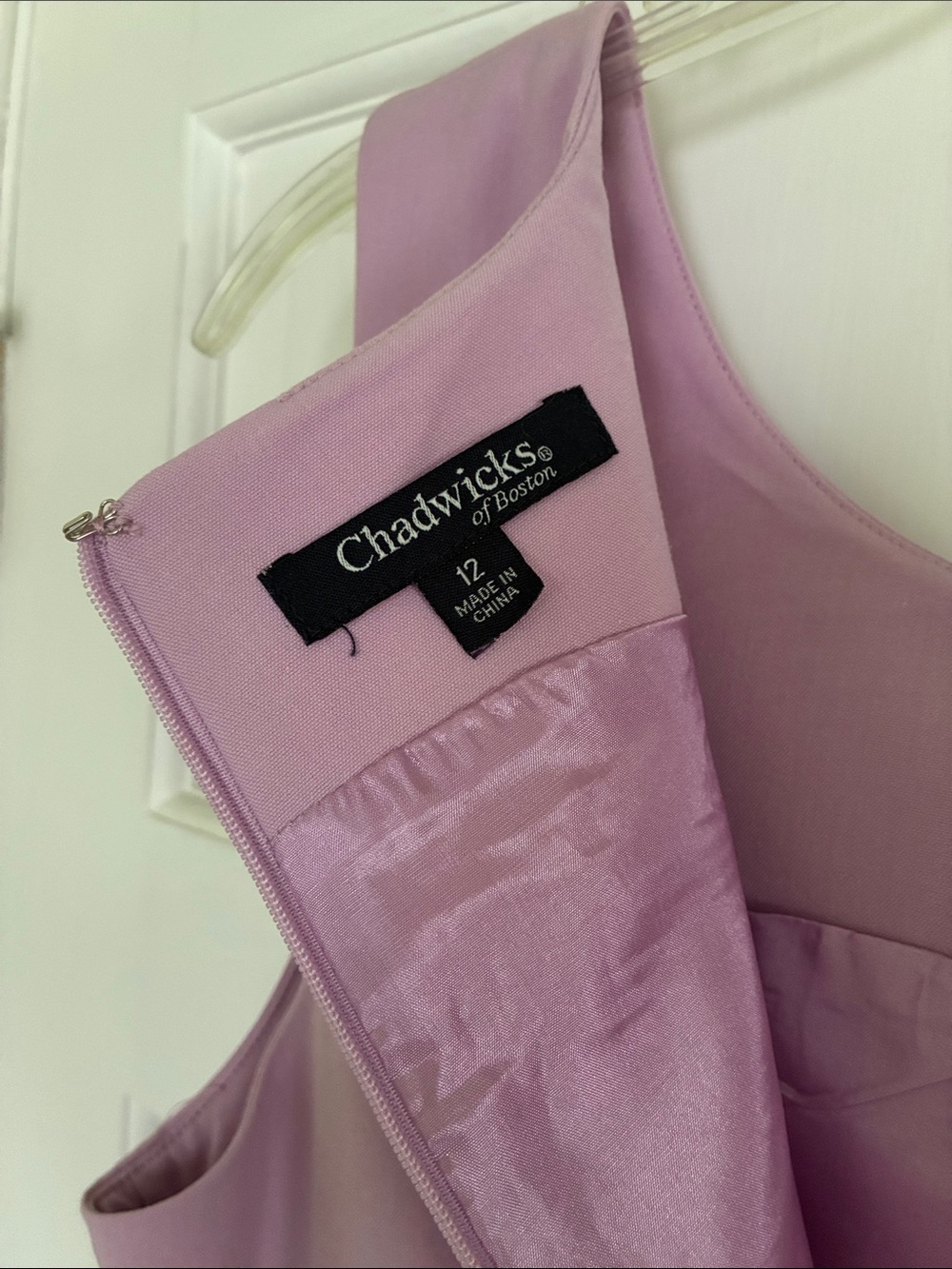 Vintage Chadwicks Classic Sleeveless Shift Dress - Lavender Size 12 - Picture 7 of 10